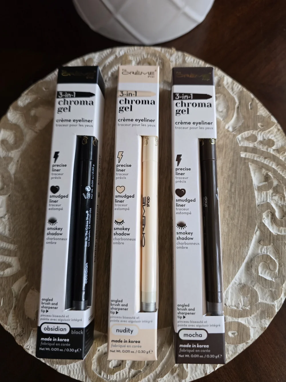 3-in-1 Chroma Gel Crème Eyeliner — Obsidian Black, Nudity, Mocha
